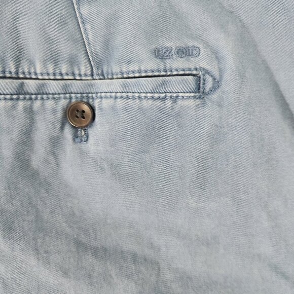 Izod Saltwater Shorts Stretch Flat Front Chino Sz 42 9.5" Inseam Blue - Picture 7 of 9